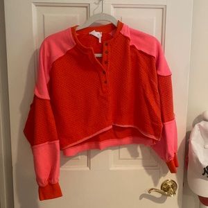 Out from Under urban outfitters red and pink sweater